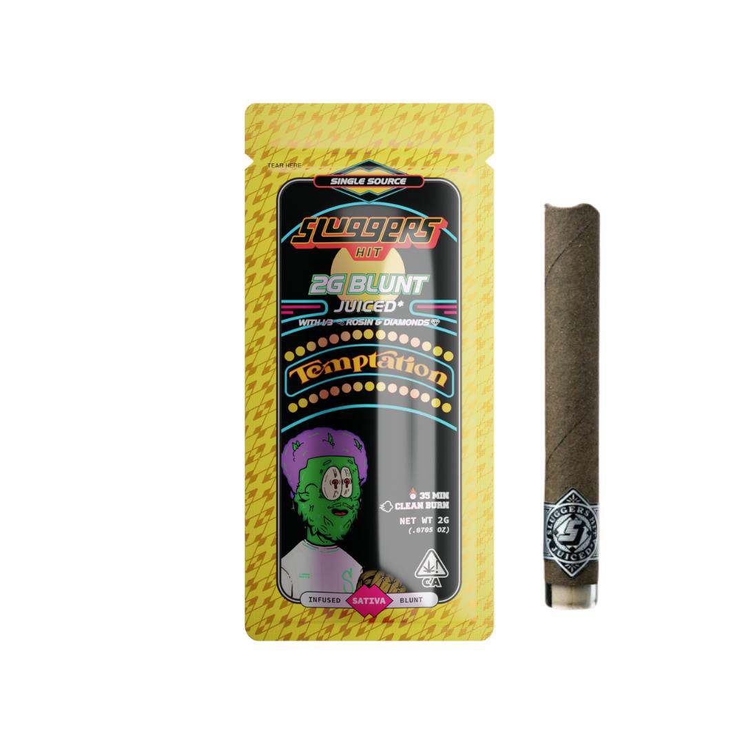 Sluggers Hit Temptation 2g Blunt, Sluggers Blunt Thc , Sluggers Live Rosin, sluggers temptation, Sluggers Temptation Strain